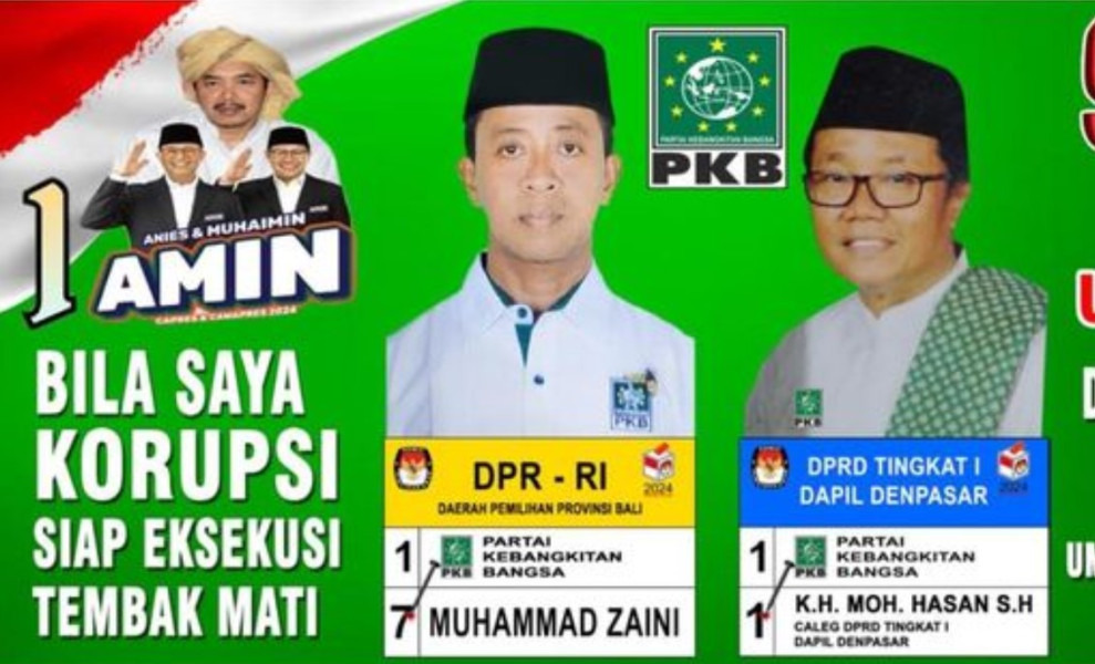 Viral Caleg Muhammad Zaini dari PKB Siap Ditembak Mati Jika Terlibat Korupsi, Kampanye Pakai Baliho