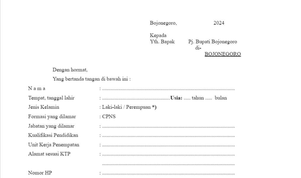 Cara Mengisi Surat Lamaran CPNS 2024, Pastikan Sesuai Format yang Diminta Instansi Agar Tidak Gugur Sebelum Berperang