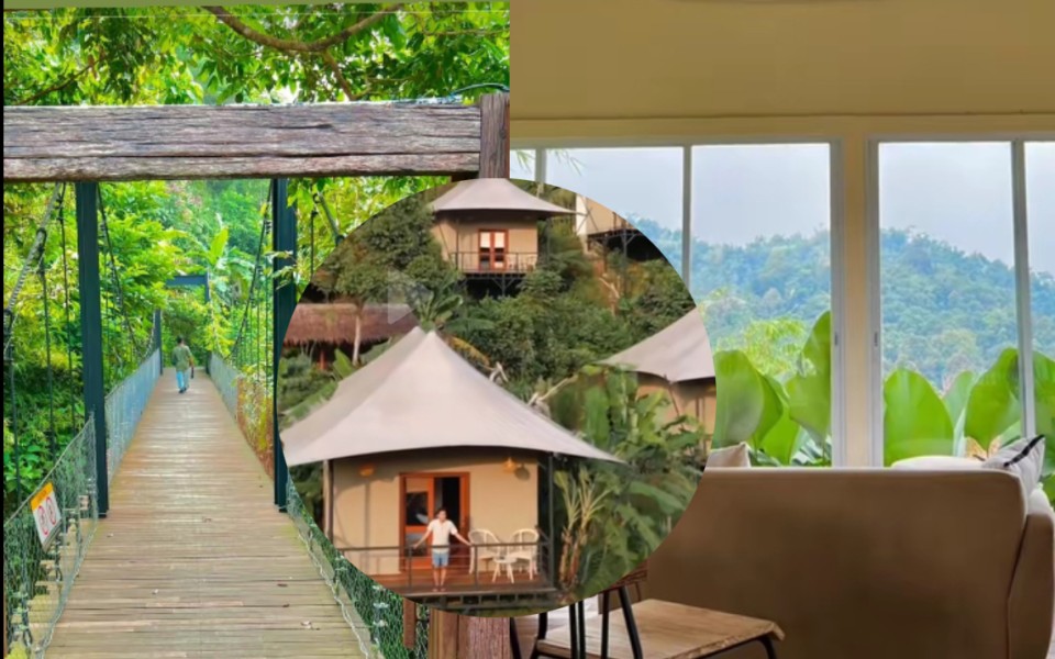 Buat Staycation di Glamping Bogor Ini Harus Lewati Jembatan dan Sungai Sekitar, Hidden Gem Abis!